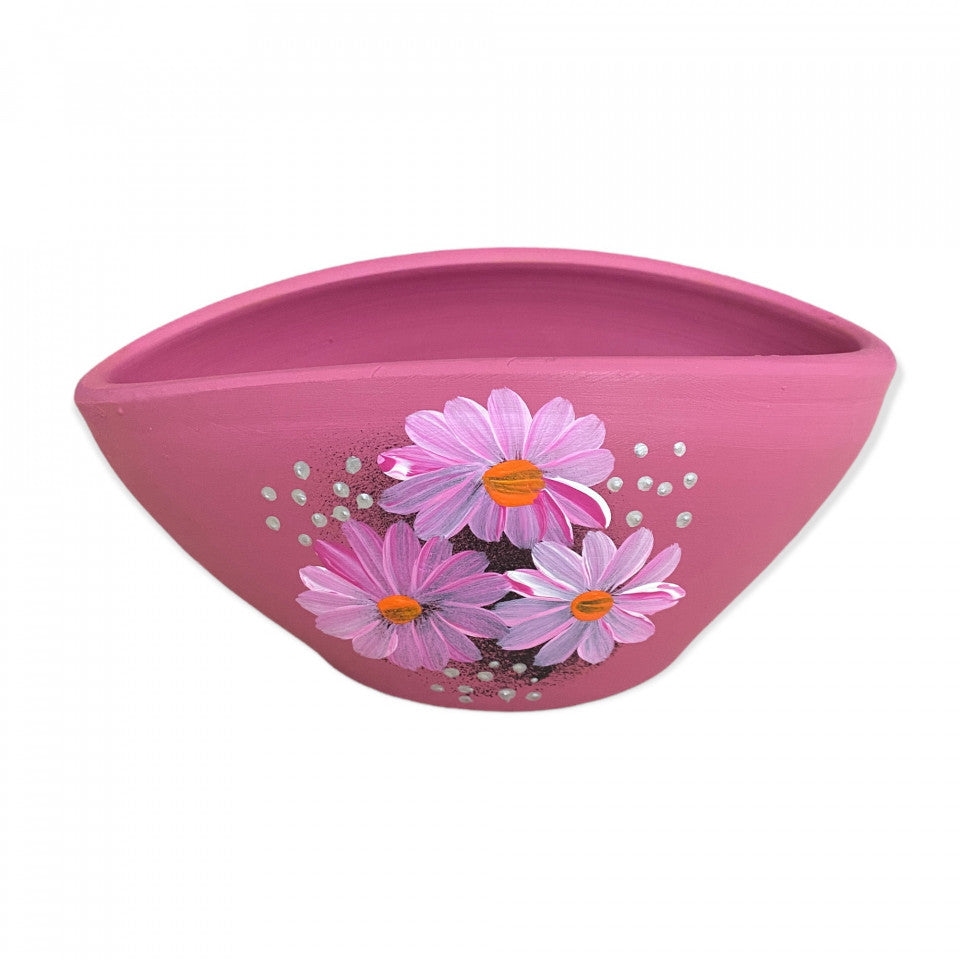 Bomboniera ceramica fuchsia cu margarete