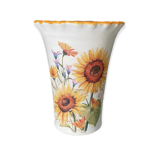 Vaza ceramica cu floarea soarelui, 20 cm