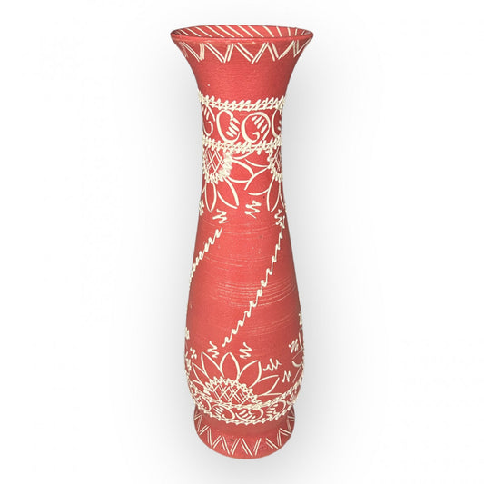 Vaza ceramica de podea, decorata manual, 63 cm